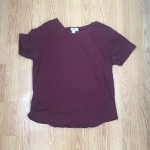 Juniors' Basic Essential Maroon Top S